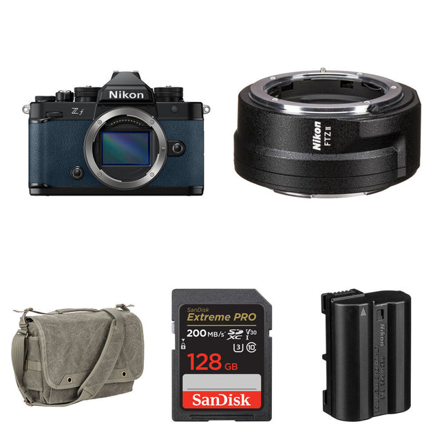 Nikon Zf Cámara Sin Espejo 24.5MP 4K con Adaptador FTZ II y Kit Essentials+ Azul