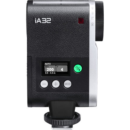 Godox iA32 Mini Flash para cámara potencia 49.2 reciclaje 2.5s batería AA