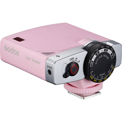 Godox Lux Junior Flash para Cámara Retro Rosa Número Guía 39.4 ISO 100 Cubierta 28mm