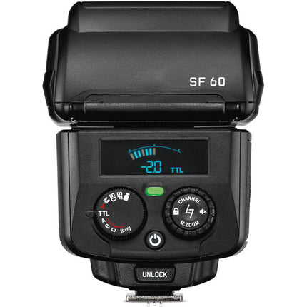 Leica SF 60 Flash con Sistema Radio TTL 2.4 GHz Guia 60m ISO100 y Zoom 24-200mm