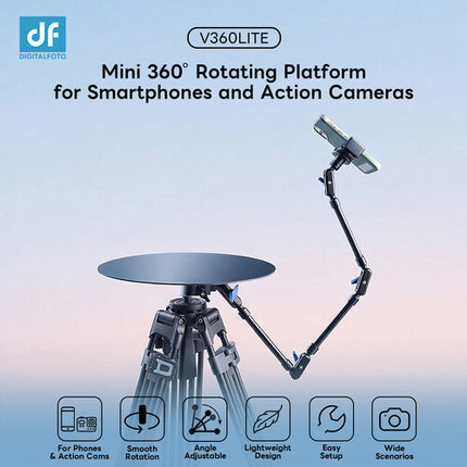 DigitalFoto Solution Limited V360LITE Plataforma Rotativa 360° con Brazo Articulado 30" y Soporte Smartphone
