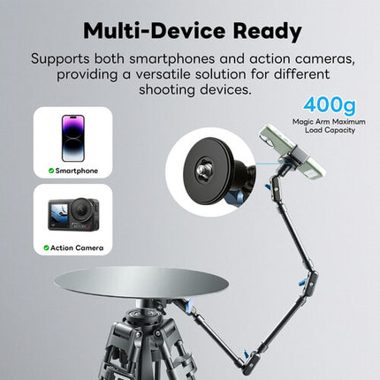 DigitalFoto Solution Limited V360LITE Plataforma Rotativa 360° con Brazo Articulado 30" y Soporte Smartphone