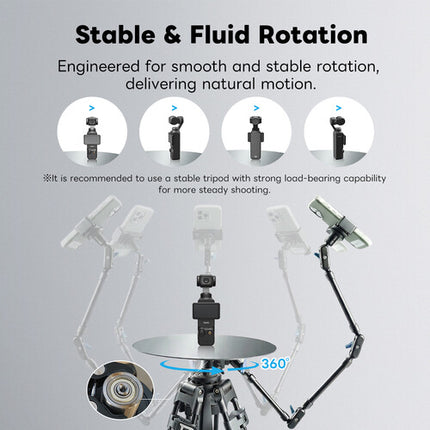 DigitalFoto Solution Limited V360LITE Plataforma Rotativa 360° con Brazo Articulado 30" y Soporte Smartphone
