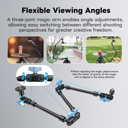 DigitalFoto Solution Limited V360LITE Plataforma Rotativa 360° con Brazo Articulado 30" y Soporte Smartphone