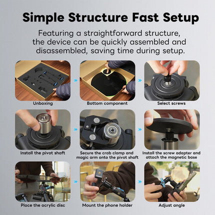DigitalFoto Solution Limited V360LITE Plataforma Rotativa 360° con Brazo Articulado 30" y Soporte Smartphone