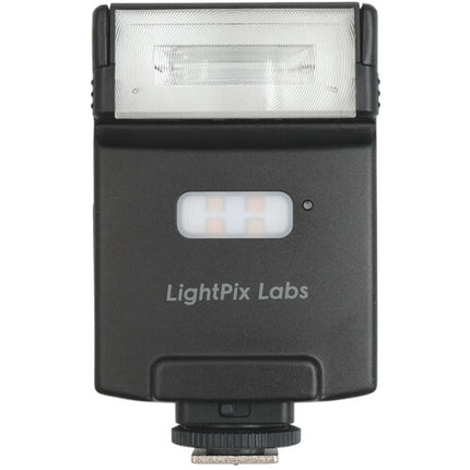 LightPix Labs FlashQ M20 Flash con Control de Exposición y Transmisor 2.4 GHz 9 m y Cabezal Inclinable 90°