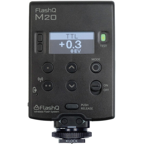 LightPix Labs FlashQ M20 con Transmisor Control de Exposición 2.4 GHz 29.5 ft alcance para Sony