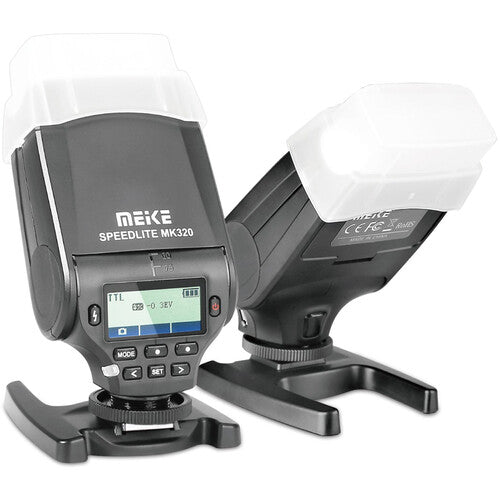 Meike MK-320C Flash TTL para Canon Número de Guía 105 y Reciclaje 5s con Difusor y Soporte