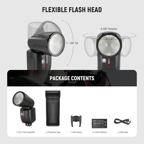 Neewer Z2-N TTL Flash Speedlite para Nikon Cabezal Redondo 76Ws Zoom 28-105mm Kit Batería