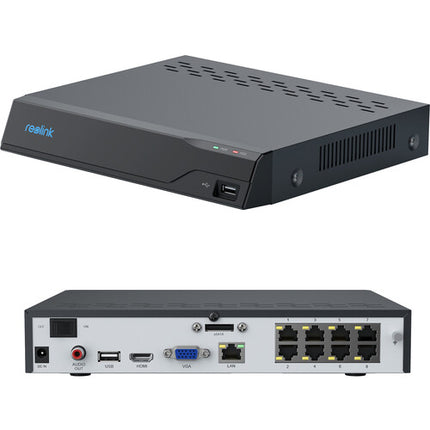 Reolink NVS16-8MB8-B NVR de 16 Canales 8MP HDD 4TB y 8 Cámaras Bullet 8MP