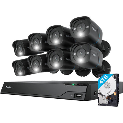Reolink NVS16-8MB8-B NVR de 16 Canales 8MP HDD 4TB y 8 Cámaras Bullet 8MP