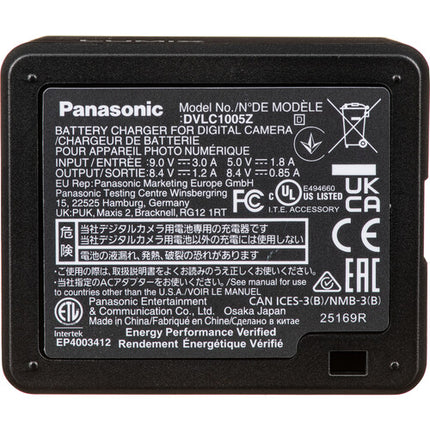 Cargador de batería Panasonic DMW-BTC15 para DMW-BLK22 con cables AC y USB-C