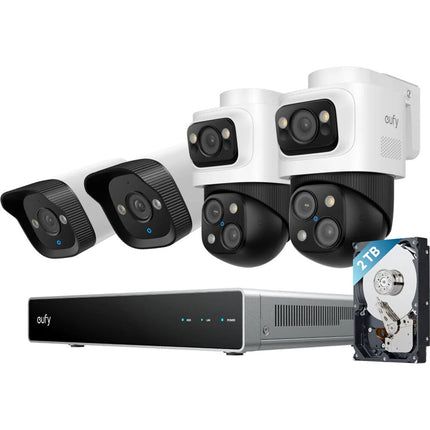 eufy Security S4 NVR 8 canales 2TB HDD 16MP PTZ y 4K UHD cámaras exteriores