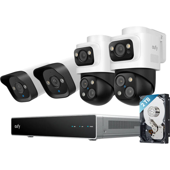 eufy Security S4 NVR 8 canales 2TB HDD 16MP PTZ y 4K UHD cámaras exteriores