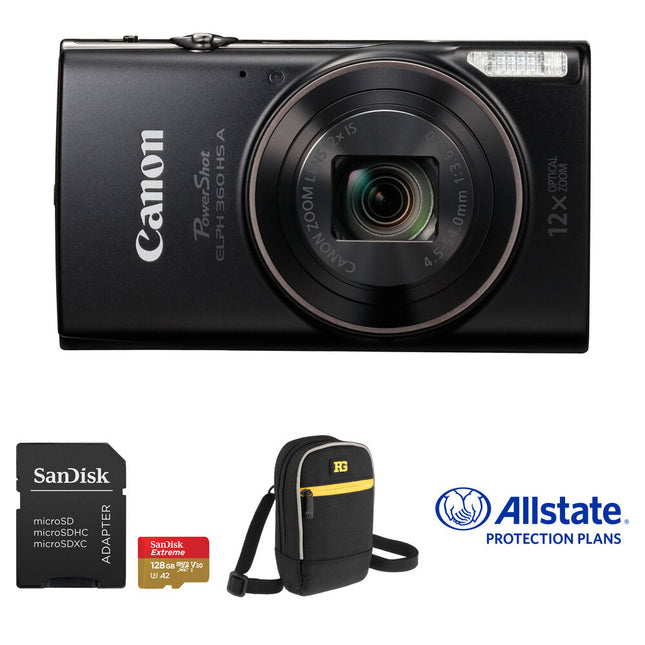 Canon PowerShot ELPH 360 Cámara Compacta 20.2MP Zoom 12x Kit Accesorios