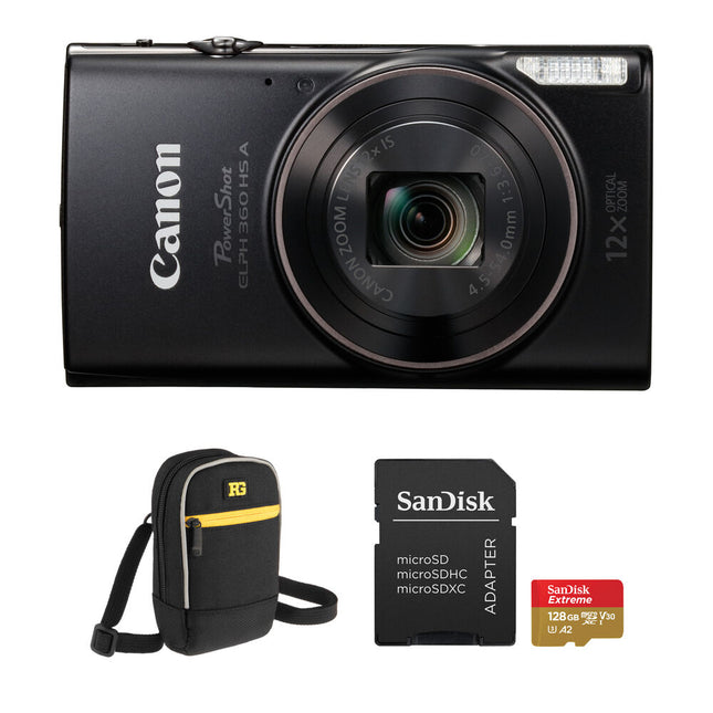 Canon PowerShot ELPH 360 HS Cámara Digital 20.2MP Zoom 12x 128GB