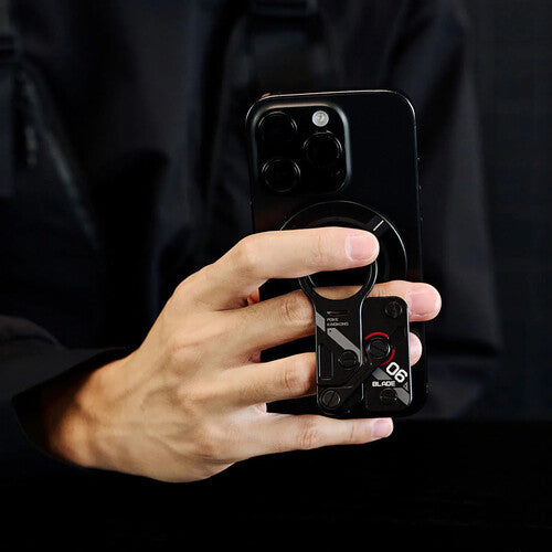 VSGO EDC Soporte Magnético para Teléfono Negro con Anillos Adhesivos y Mecanismo Click-Lock