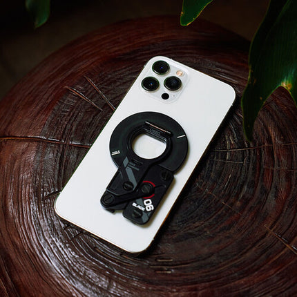 VSGO EDC Soporte Magnético para Teléfono Negro con Anillos Adhesivos y Mecanismo Click-Lock