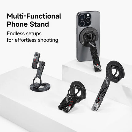 VSGO EDC Soporte Magnético para Teléfono Negro con Anillos Adhesivos y Mecanismo Click-Lock
