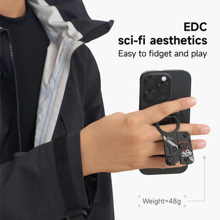 VSGO EDC Soporte Magnético para Teléfono Negro con Anillos Adhesivos y Mecanismo Click-Lock