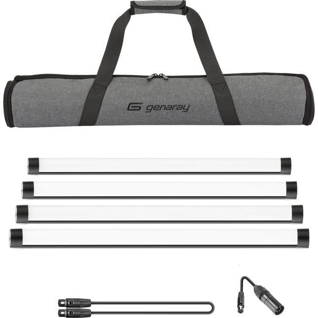 Genaray PX2-RGB Tubo LED RGB Kit 2' 4 Unidades 368 Lux 2800-8000K con Bolsa