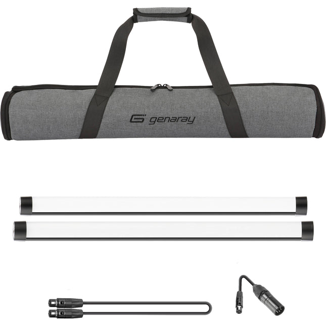 Genaray PX2-RGB Kit de luces tubo LED RGB 2' con batería 368 Lux y Bluetooth