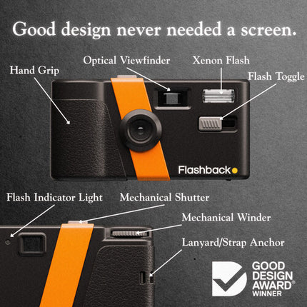 Flashback ONE35 V2 Cámara Amarillo Negro Sensor 13MP 27 Exposiciones USB-C