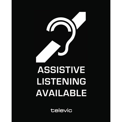 TELEVIC ADA Señal Metálica Ligera para Escucha Asistida 10x8 pulgadas