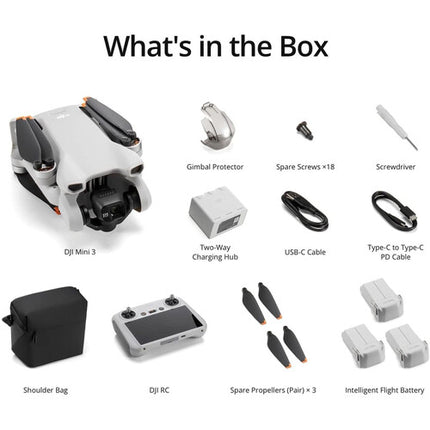 DJI Mini 3 Drone con control remoto RC 4K 30FPS 48MP 38 min vuelo Fly More Combo