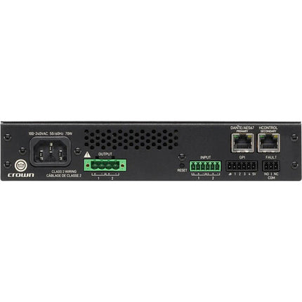 Crown Audio CTD-2125 Amplificador de Potencia 2 Canales 125W con DSP Dante y Montaje en Rack