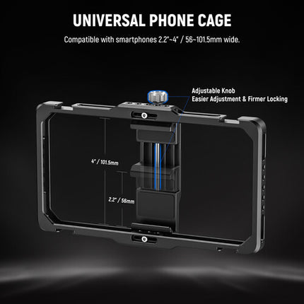 Neewer Universal Phone Cage Kit para Smartphones 2.2 a 4" con Mango Lateral Bluetooth