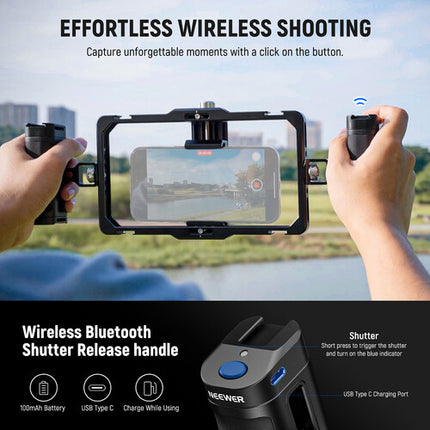 Neewer Universal Phone Cage Kit para Smartphones 2.2 a 4" con Mango Lateral Bluetooth