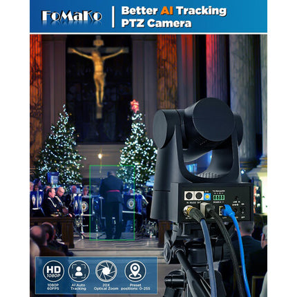 FoMaKo FMK20SDI Pro Cámara PTZ con Zoom Óptico 20x Resolución 1080p60