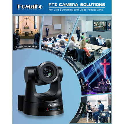 FoMaKo FMK20SDI Pro Cámara PTZ con Zoom Óptico 20x Resolución 1080p60
