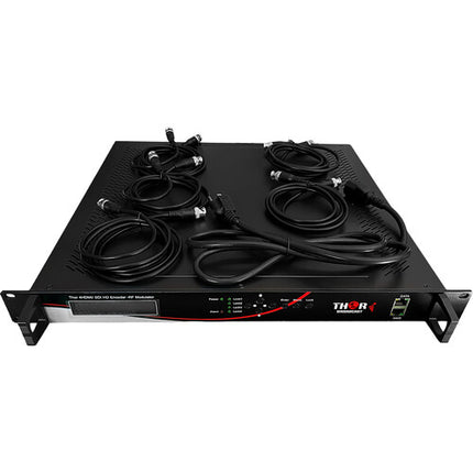 Thor Modulador SDI a QAM y Codificador IPTV 4 Entradas con Cable HD-SDI