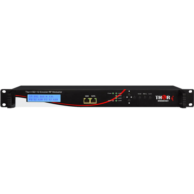 Thor Modulador SDI a QAM y Codificador IPTV 4 Entradas con Cable HD-SDI