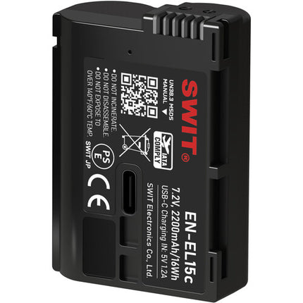 SWIT PowerCell EN-EL15c Batería USB-C 2200mAh para Cámaras Nikon