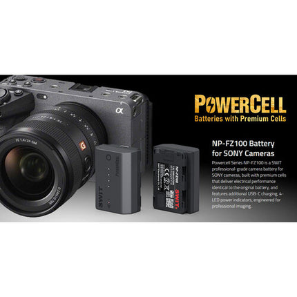 SWIT PowerCell NP-FZ100 Batería USB-C 2200mAh para cámaras Sony selectas