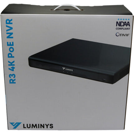 Luminys R32-16PA NVR 16 Canales UHD 4K 10TB HDD 8MP PoE