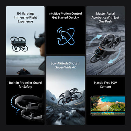 DJI Avata 2 FPV Drone Gafas N3 3 Baterías Estabilización RockSteady