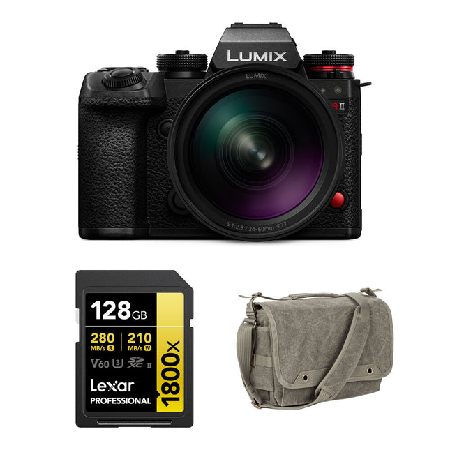 Panasonic LUMIX S1R II Cámara sin Espejo 44.3MP 24-60mm f2.8 Kit Básico
