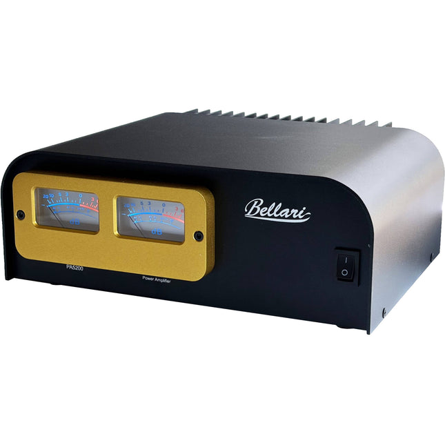 Bellari PA5200 Amplificador Estéreo 50W 1.6 8 Ohms con Medidores Analógicos