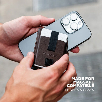 Nomatic Phone Wallet Marrón Cartera para Móvil Compatible MagSafe 4 Tarjetas