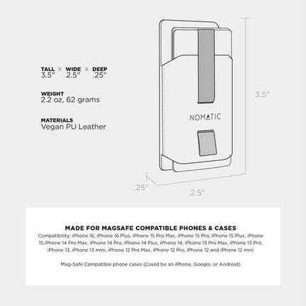 Nomatic Phone Wallet Marrón Cartera para Móvil Compatible MagSafe 4 Tarjetas