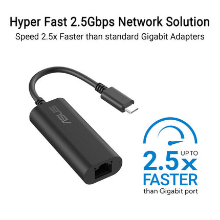 ASUS USB-C2500 V2 Adaptador USB-C a Ethernet 2.5G con USB 3.2 Gen 1 y LED