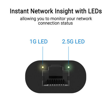 ASUS USB-C2500 V2 Adaptador USB-C a Ethernet 2.5G con USB 3.2 Gen 1 y LED