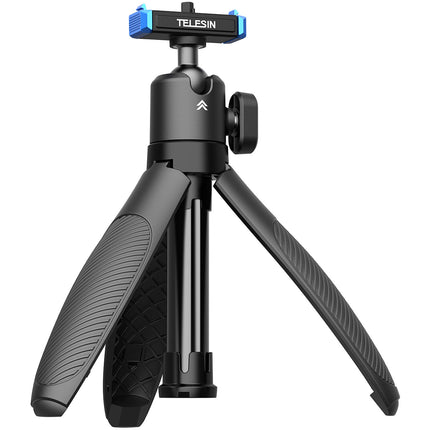 TELESIN Quick Release Selfie Stick 2.0 con Tripié Mini para GoPro HERO13 Black 17.3" aluminio ajustable