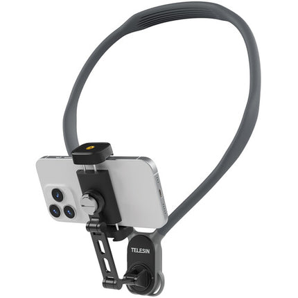 TELESIN Soporte de Cuello Universal para Smartphones con Correa Pecho acolchado y Orientación Vertical u Horizontal