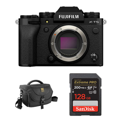 FUJIFILM X-T5 Cámara Sin Espejo 40MP 4K 60p con Bolsa y SD 128GB