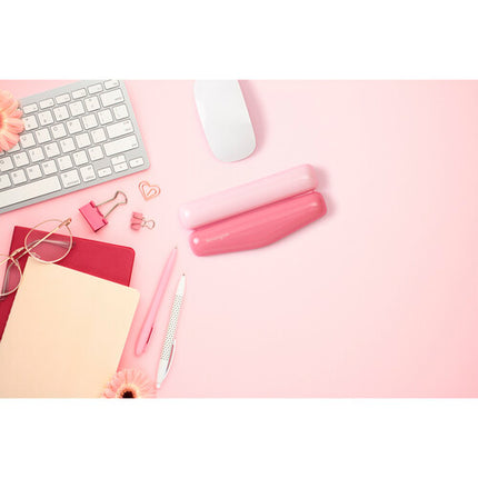 Reposamuñecas para ratón Kensington Duo Gel ergonómico rosa suave y fácil de limpiar